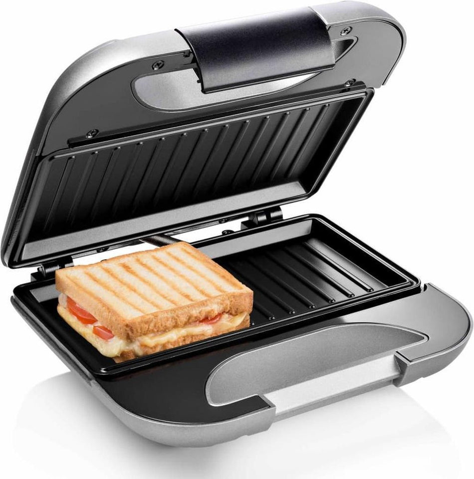 Princess 127003 Sandwichmaker Deluxe – Tosti apparaat voor 2 tosti’s – Grillplaten - Zilver