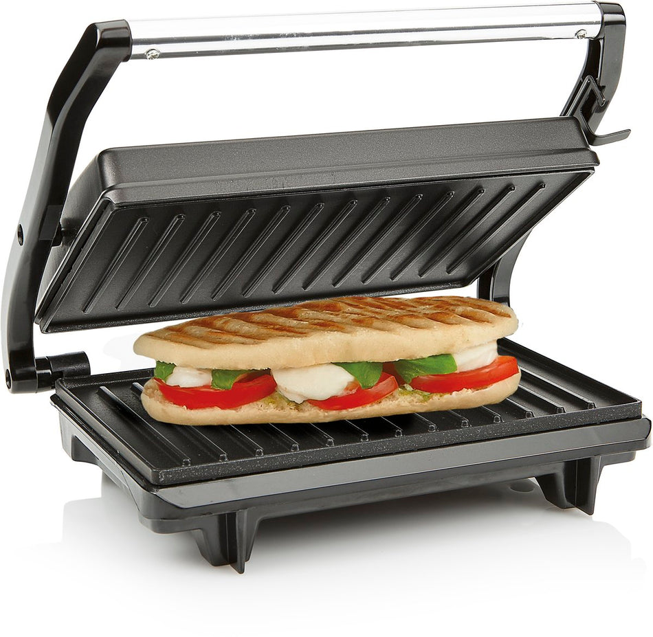 Tristar Contactgrill GR-2650 - Panini Grill en Tosti-ijzer- Anti-aanbaklaag - Zwevend deksel - 700W - RVS/Zwart